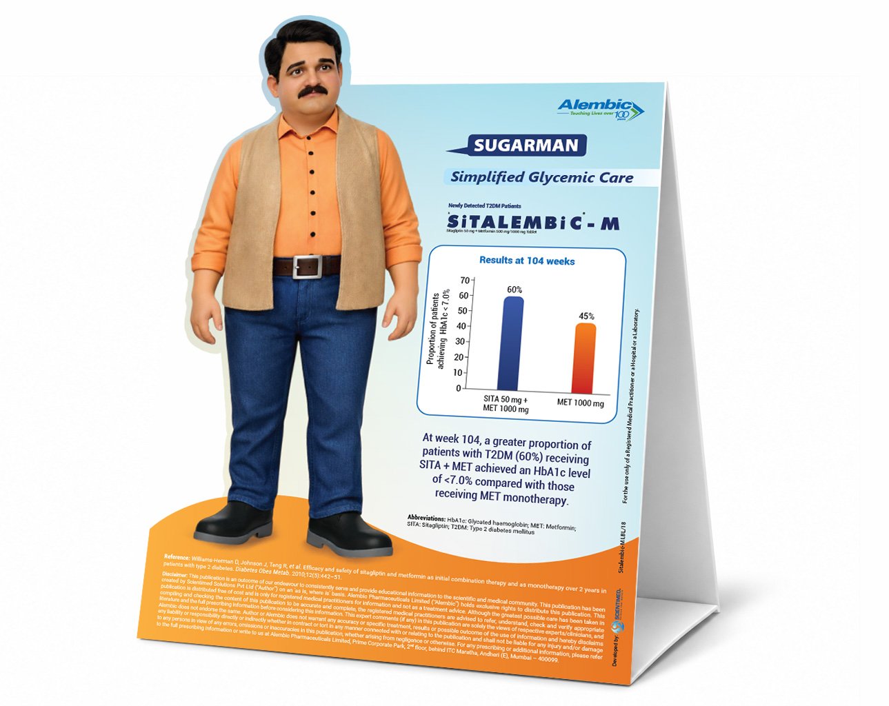 SUGARMAN Diabetes Care Tabletop Display - Point of Care Clinic Display